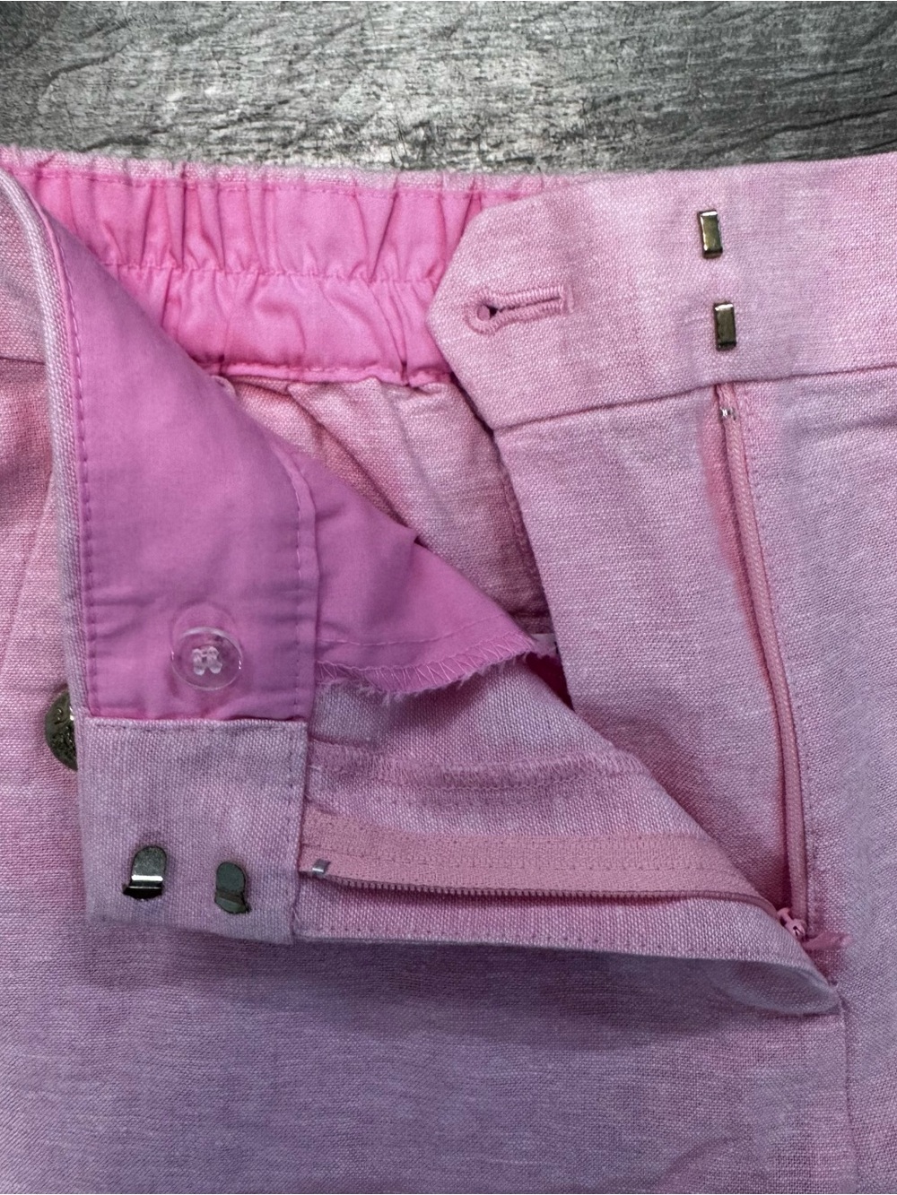 J Crew Factory NWT Linen Blend Sailor Ankle Pant Light Pink Womens Sz. 2 - Picture 6 of 9
